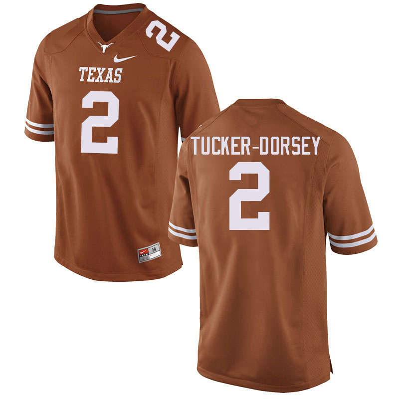 Men #2 Diamonte Tucker-Dorsey Texas Longhorns College Football Jerseys Sale-Orange